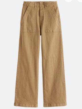 pistola Nicole Full Length Wide Leg Pant in Khaki l Chino
